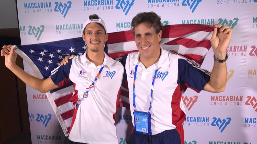 Tampa plastic surgeon Dr. Halpern and son with american flag