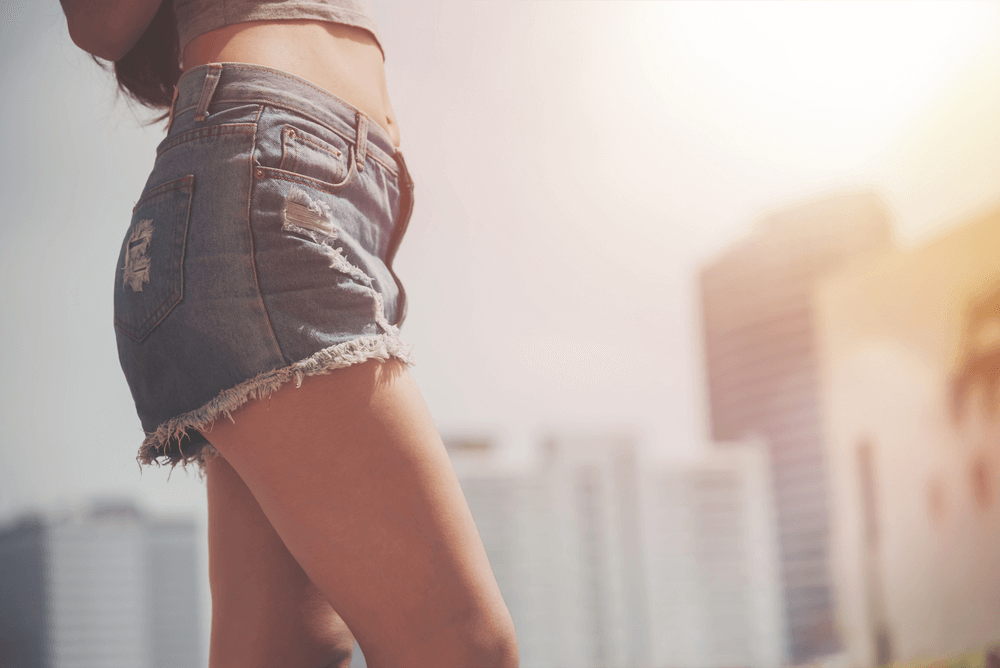 Tampa butt lift model in jean shorts