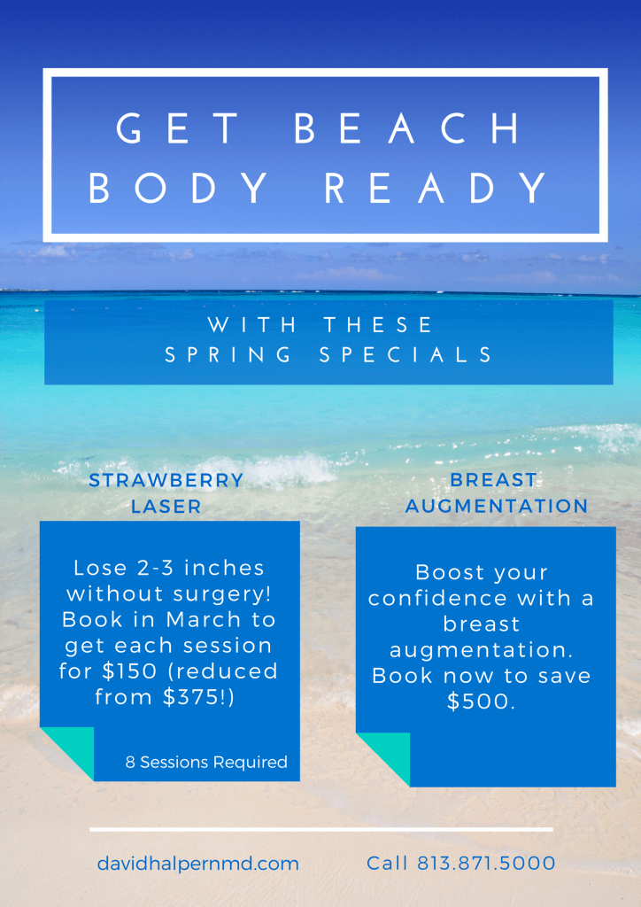 As soon as the warmer weather hits, we’re thinking about bringing tank tops out and laying out on the beach. Get beach body ready with these specials.